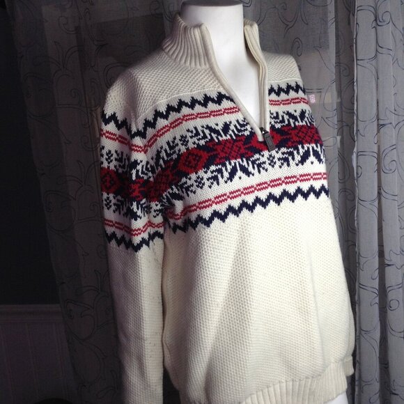 Izod Ski Sweater UNISEX S/P Chunky, Cable Knit, Preppy, Colligate, Ivy League - Picture 1 of 8